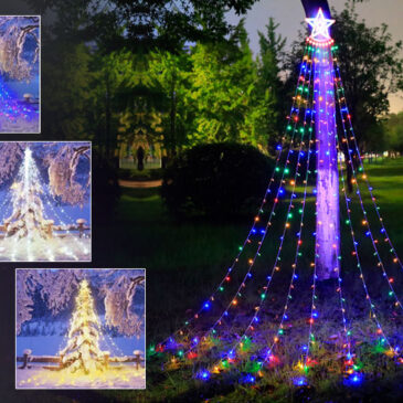 Vánoční LED světelný řetěz – vodopád s hvězdou