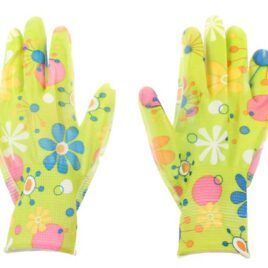 Zahradní rukavice zelené s kytičkami