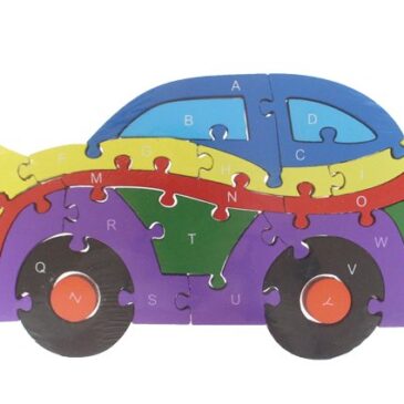 Vzdělávací dřevěné puzzle auto var.2