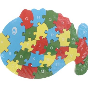 Vzdělávací dřevěné puzzle ryba