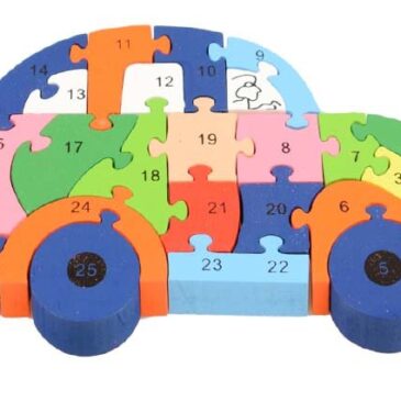 Dřevěné puzzle auto